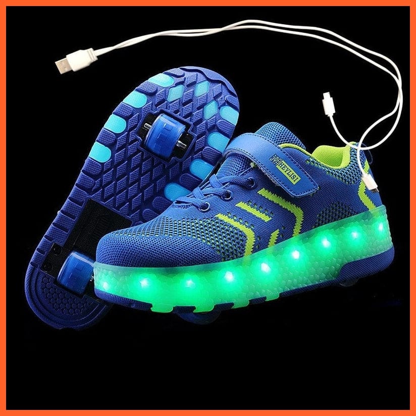 whatagift.com.au Usb Charging Led Light Two Wheels Roller Skate Shoes For Children