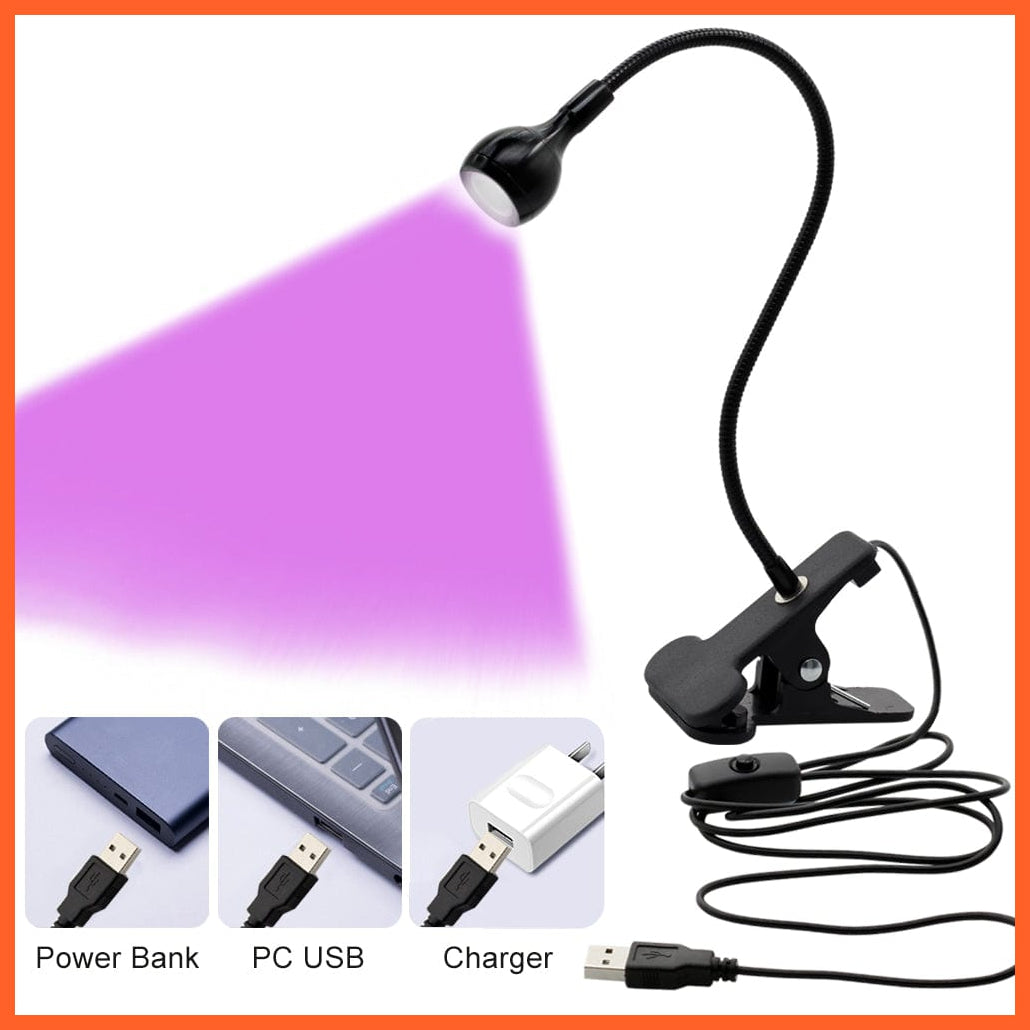 whatagift.com.au UV LED Clip Lamp USB Power Supply Money Detect Light