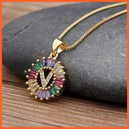 Multi Color Gold Plated Pendant & Necklace | whatagift.com.au.