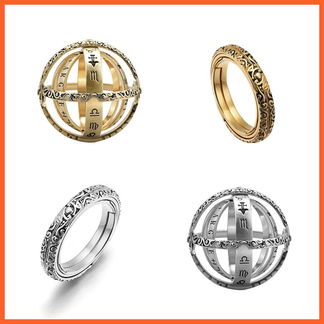 whatagift.com.au Vintage Astronomical Ball Rings For Women Men | Creative Complex Rotating Cosmic Finger Ring