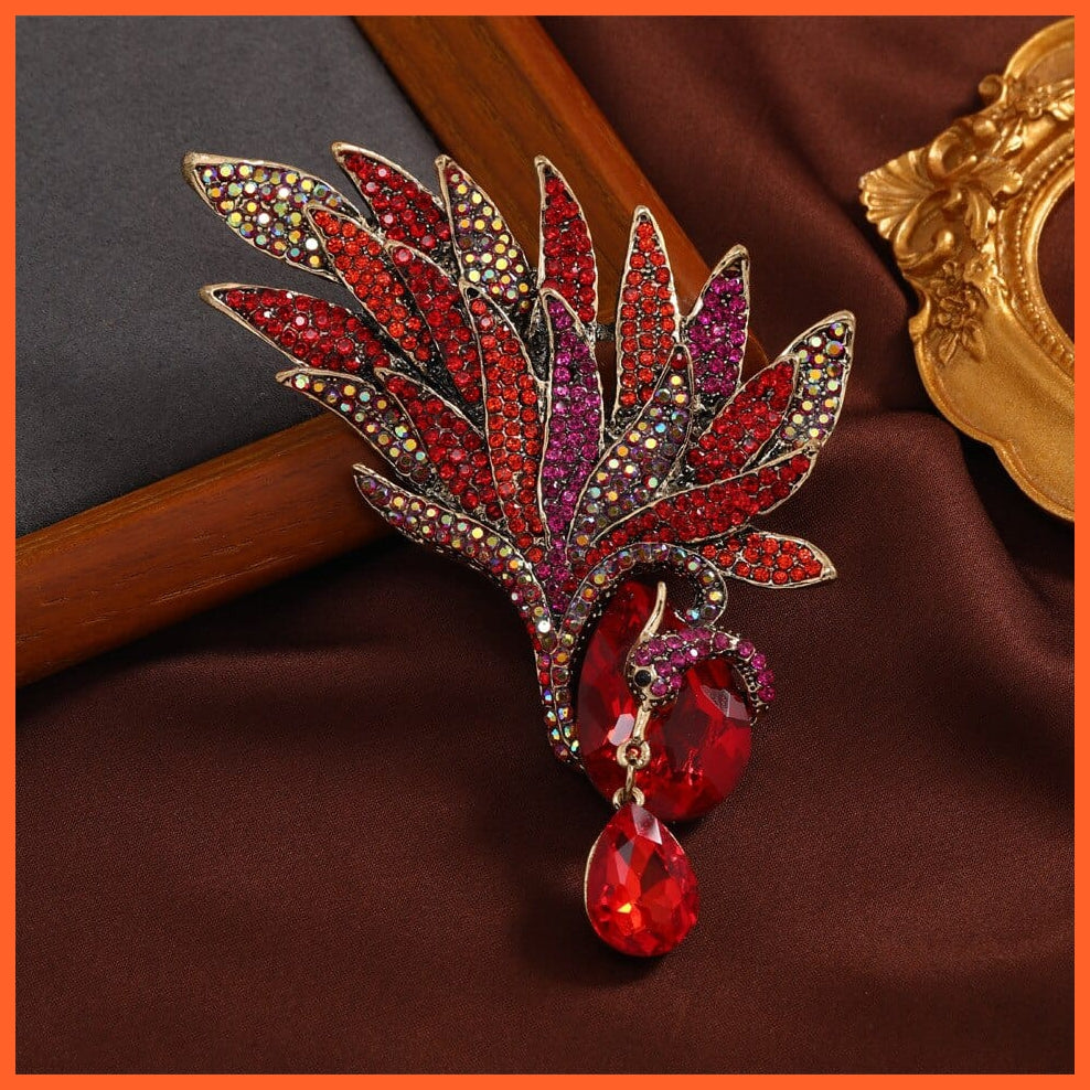 whatagift.com.au Vintage Crystal Phoenix Wings Brooches Badges For Women