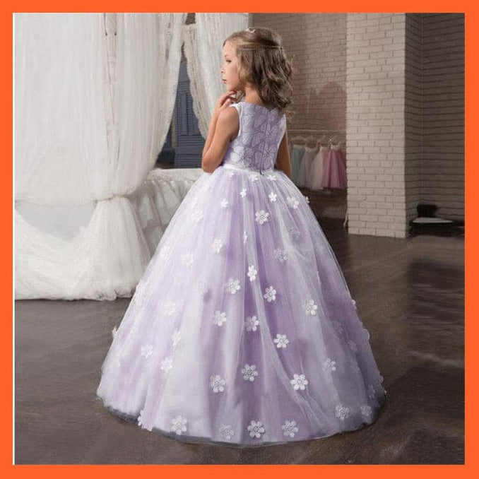 whatagift.com.au Vintage Girls Flower Dress For Wedding Evening Princess Party