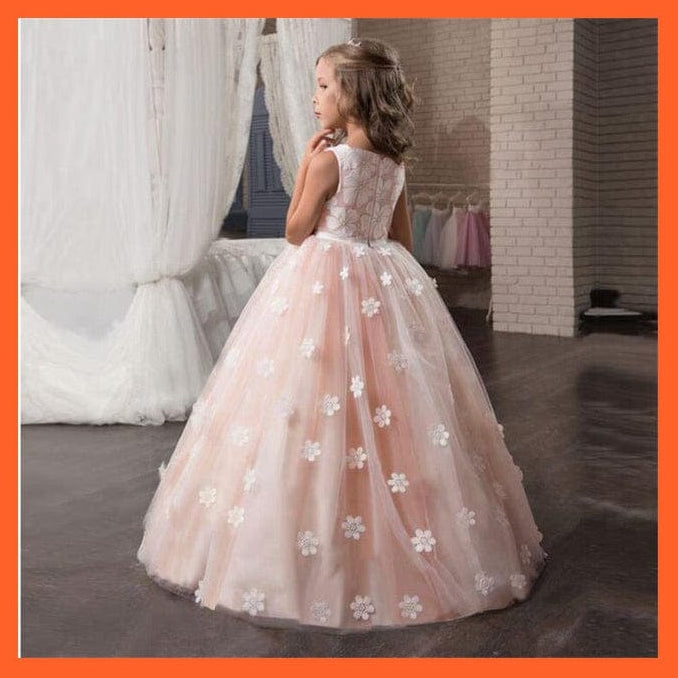 whatagift.com.au Vintage Girls Flower Dress For Wedding Evening Princess Party