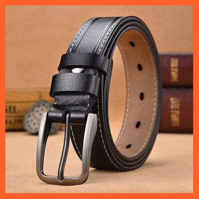 whatagift.com.au vz326-black / 85cm Women Fancy Genuine Leather Belts