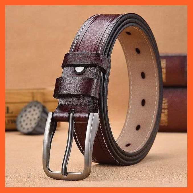 whatagift.com.au vz326-coffee / 85cm Women Fancy Genuine Leather Belts