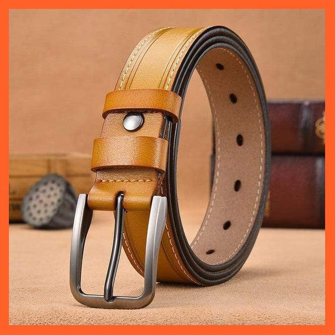 whatagift.com.au vz326-orange / 85cm Women Fancy Genuine Leather Belts