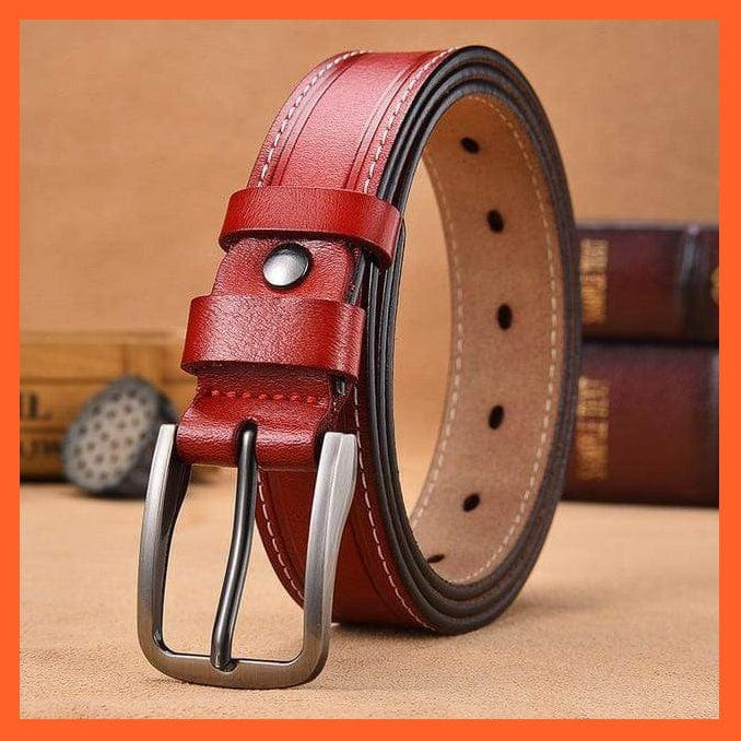 whatagift.com.au vz326-red / 85cm Women Fancy Genuine Leather Belts