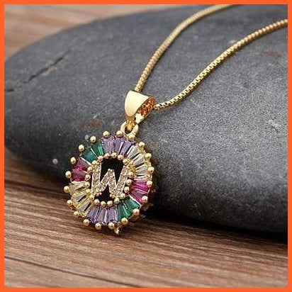 Multi Color Gold Plated Pendant & Necklace | whatagift.com.au.