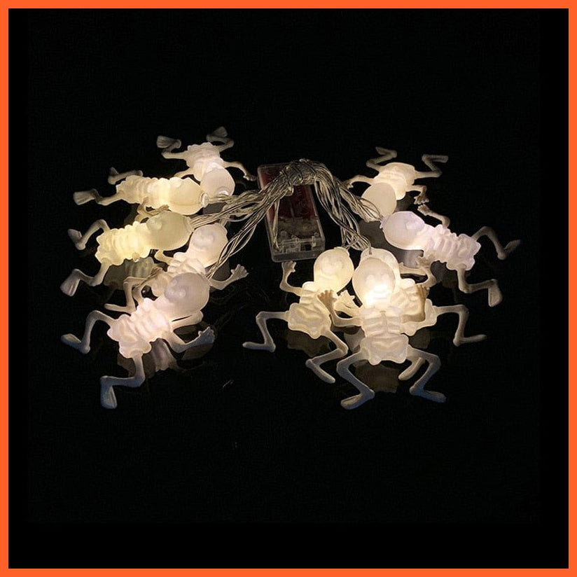whatagift.com.au W07 150cm 10LED Halloween LED String Lights Portable Pumpkin Ghost Skeletons Lights for Home Bar Halloween Party Decor Supplies 2022