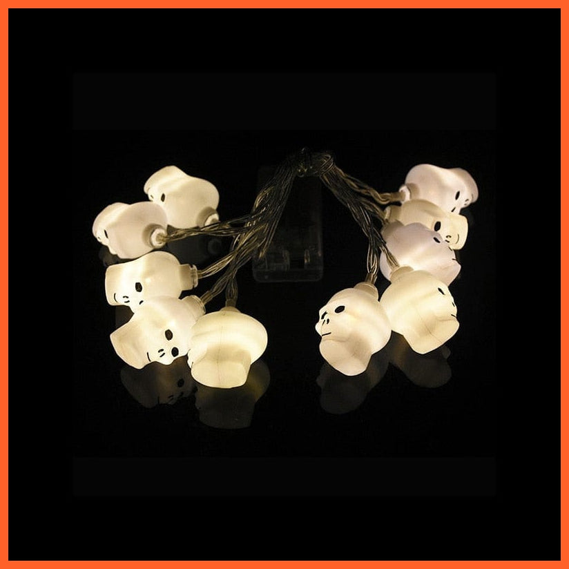 whatagift.com.au W08 150cm 10LED Halloween LED String Lights Portable Pumpkin Ghost Skeletons Lights for Home Bar Halloween Party Decor Supplies 2022