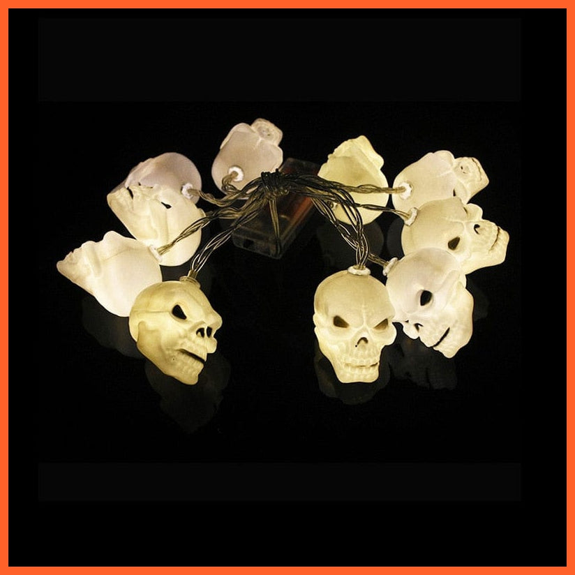 whatagift.com.au W09 150cm 10LED Halloween LED String Lights Portable Pumpkin Ghost Skeletons Lights for Home Bar Halloween Party Decor Supplies 2022