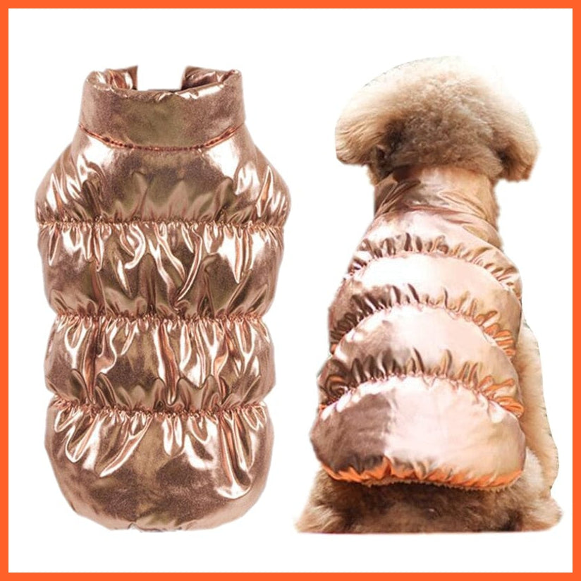 whatagift.com.au Warm Shiny Winter Fleece Inside Windproof Pet Jackets for Medium Large Dogs