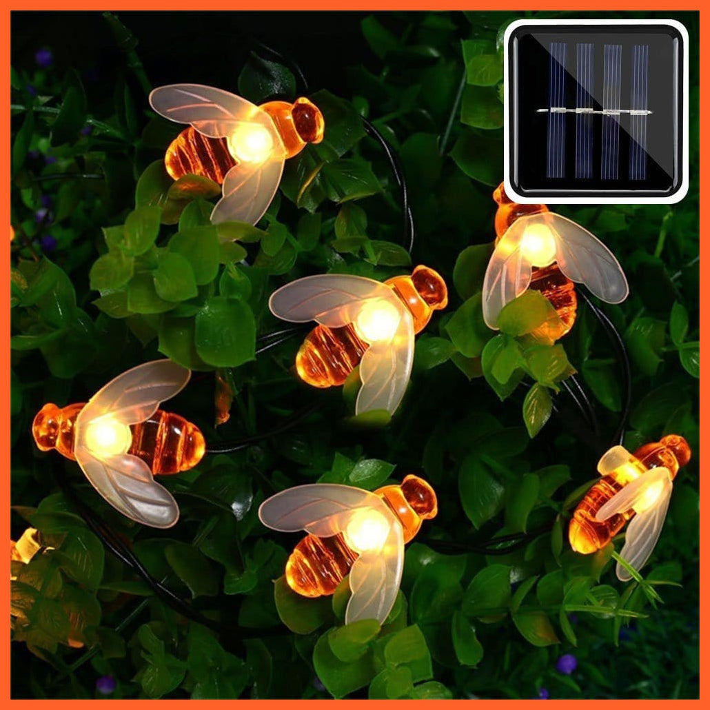 whatagift.com.au Warm White / 5M 20LEDs 50 LED 10M Simulation Honey Bees Solar Power String Lamp Fairy Lights | Home Decor Lights