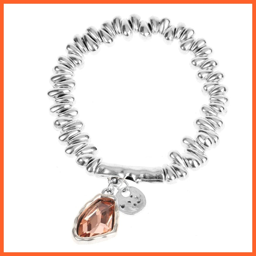 whatagift.com.au Water Red / China / 18.5cm Ancient Silver Plated Crystal Adjustable Size Women Bracelet For Valentine