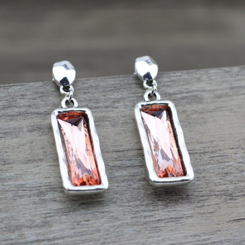 whatagift.com.au Water Red Vintage Square Crystal Women Earrings For Wedding Engagement
