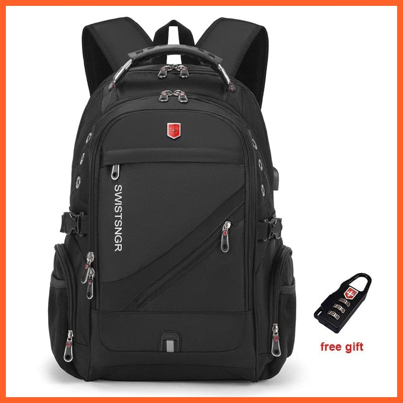 whatagift.com.au Waterproof 17-Inch Laptop Backpack| USB Charging Travel Rucksack Backpack