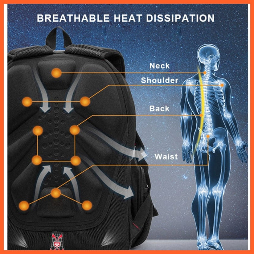 whatagift.com.au Waterproof 17-Inch Laptop Backpack| USB Charging Travel Rucksack Backpack