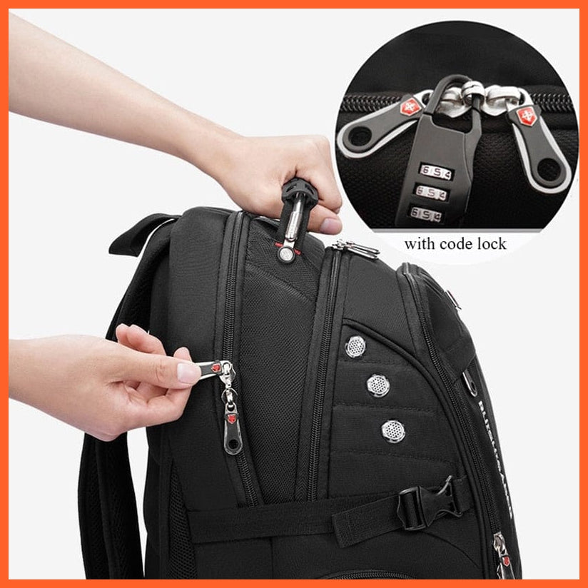whatagift.com.au Waterproof 17-Inch Laptop Backpack| USB Charging Travel Rucksack Backpack