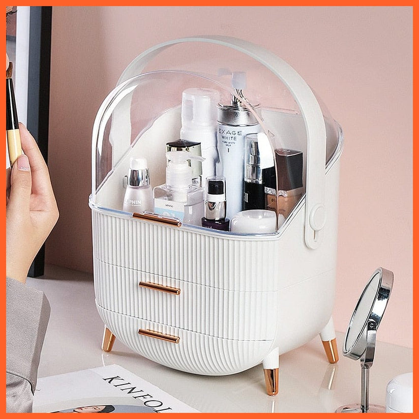 whatagift.com.au Waterproof Dustproof Cosmetics Makeup Organizer Box | Bathroom Skin Care Storage Box