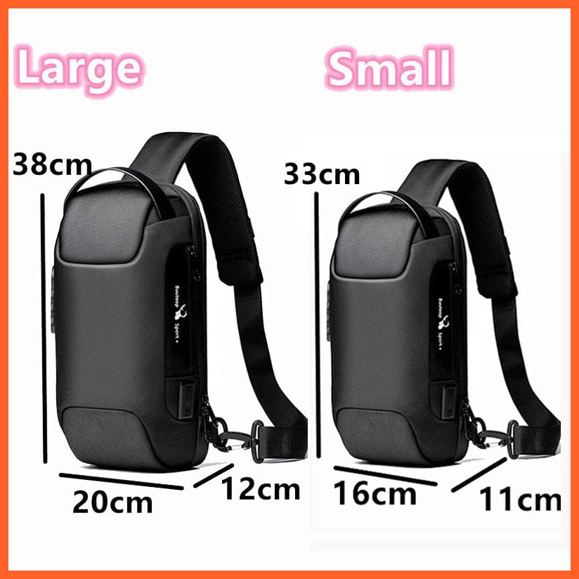 whatagift.com.au Waterproof USB Oxford Crossbody Shoulder Bag