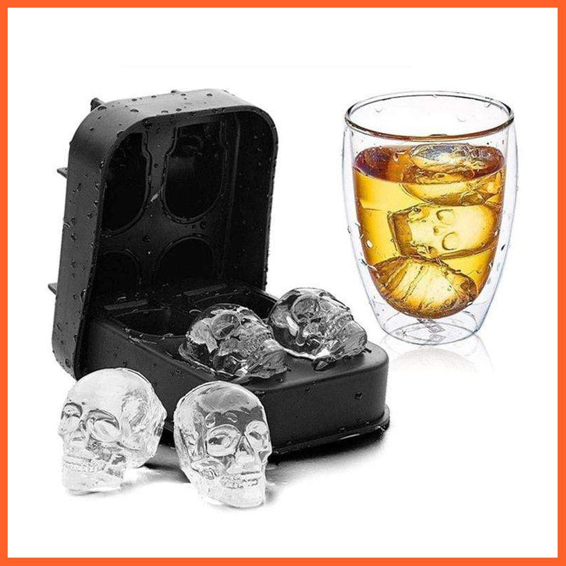 Ice Tray Mold Silicone Large | Ice Hockey Ice Cubes | Whisky Skelton Ice Cubes Giant | whatagift.com.au.