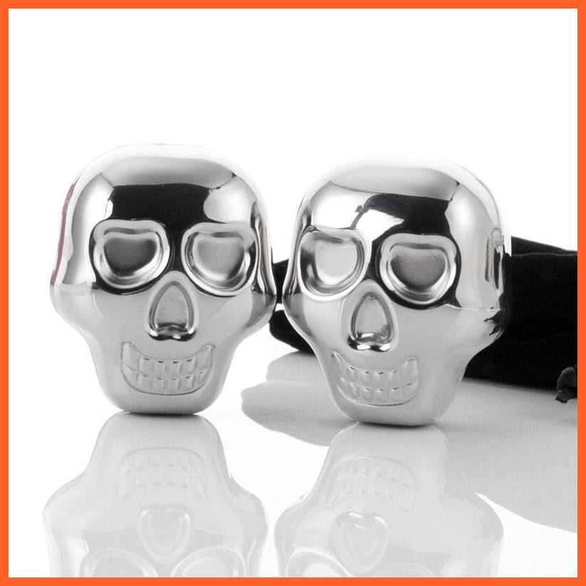 Stainless Steel Skull Ice Cube | Whisky Cocktail Rock Cooler Stones | whatagift.com.au.