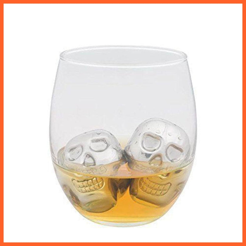 Stainless Steel Skull Ice Cube | Whisky Cocktail Rock Cooler Stones | whatagift.com.au.