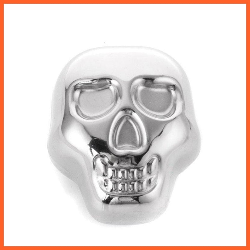 Stainless Steel Skull Ice Cube | Whisky Cocktail Rock Cooler Stones | whatagift.com.au.