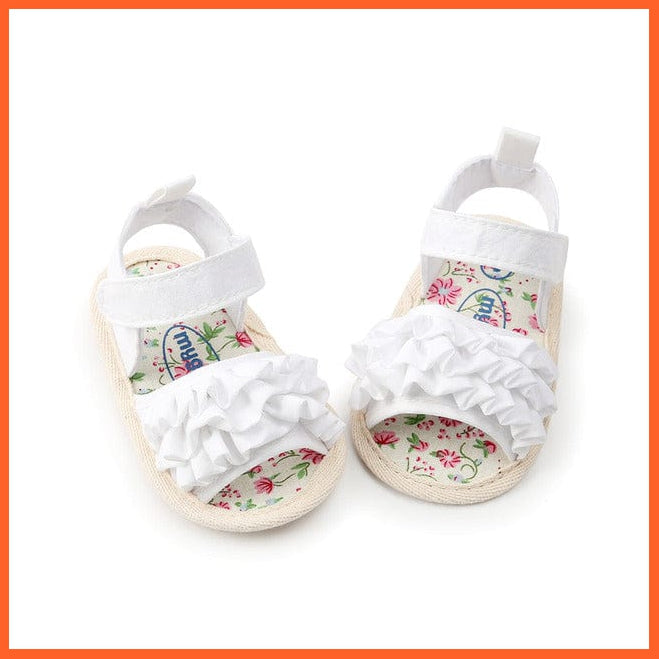 whatagift.com.au White / 1 Cute Floral Cotton Cloth Shoes | Soft Sole Infant Baby Shoes