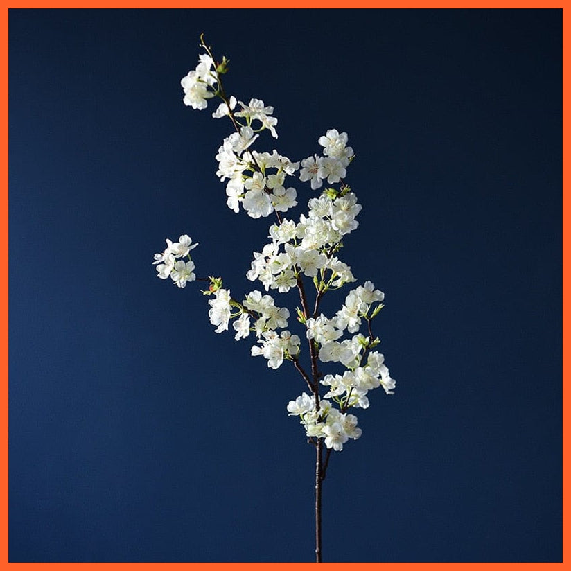 whatagift.com.au white 109cm Artificial Cherry Blossom Silk Flowers | Sakura  Plum Bouquet for Wedding Room Decoration
