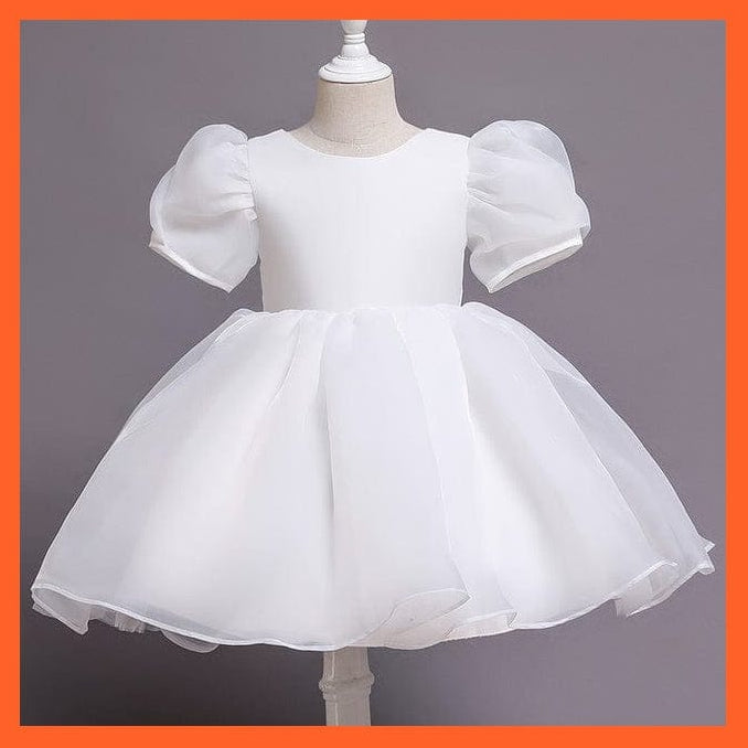 whatagift.com.au White / 3T Sequin Lace Dress Party Tutu Fluffy Gown For Girls