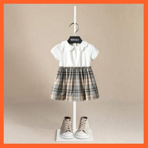 whatagift.com.au white / 52cm  Newborn White Doll Lapel Short-Sleeved Cotton Dress For Children