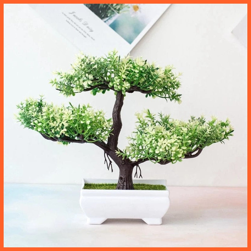 whatagift.com.au white Artificial Bonsai Small Tree Pot Plants | Fake Flowers For Home Decoration