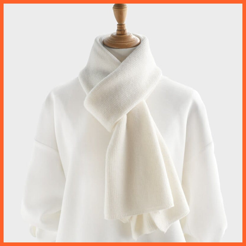 whatagift.com.au White / China / Adults 152CM Unisex luxury Cashmere Knitted Scarves  | Warm Thick Woolen Scarf