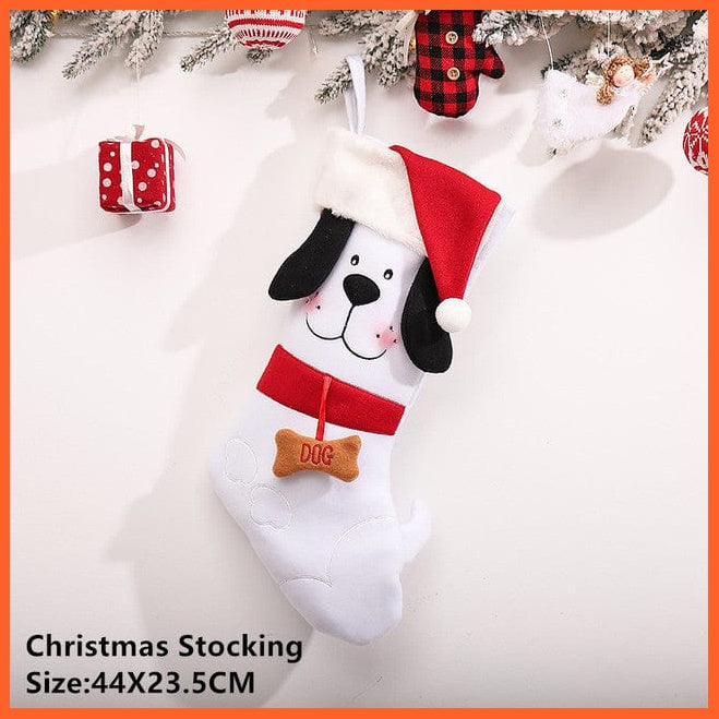 whatagift.com.au white dog Christmas Stocking Santa Sacks Gift
