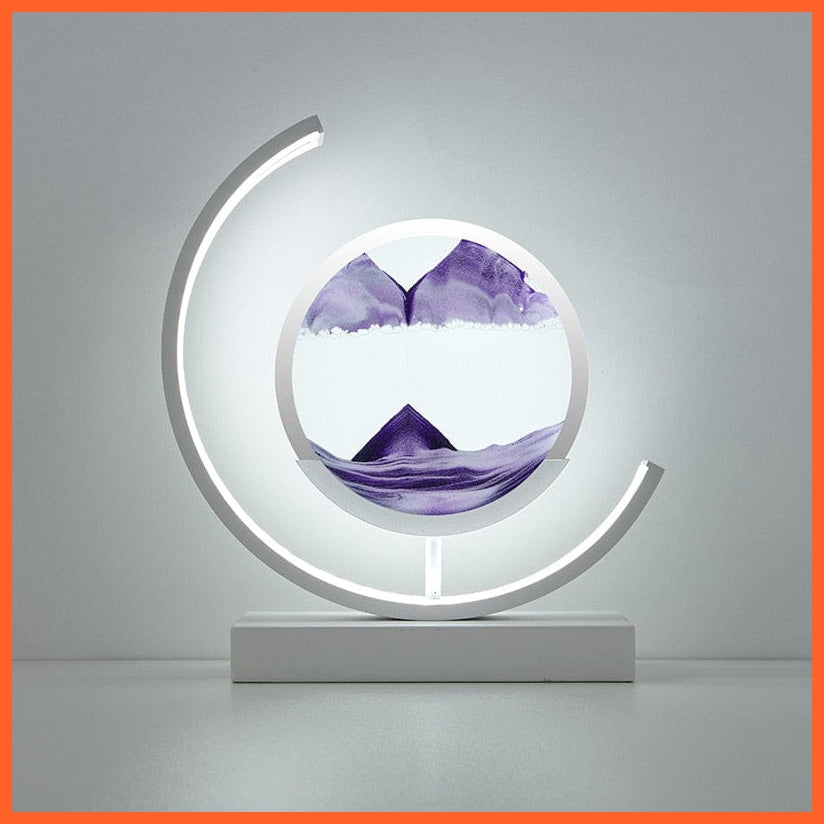 whatagift.com.au White Moon-Purple / Remote control Moving Sand Art 3D Deep Sea Sandscape | Quicksand Hourglass Night Light Home Decoration Accessories