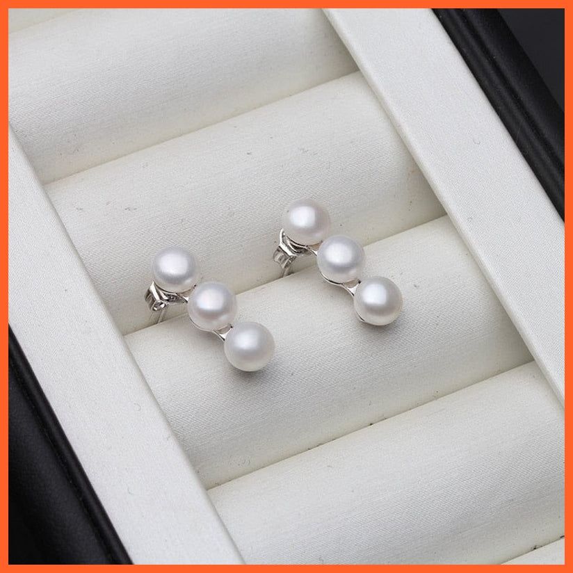 whatagift.com.au white pearl earring 925 Sterling Silver Fine Natural Pearl Jewelry | Stud Pearl Earrings For Women