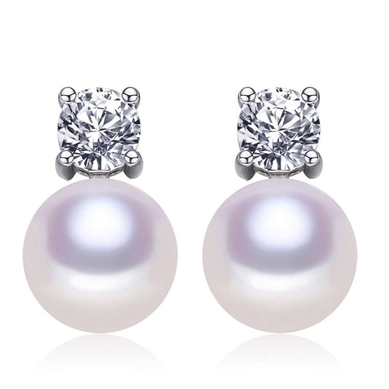 whatagift.com.au white pearl earring Genuine Natural Freshwater Pearl Earrings for Women