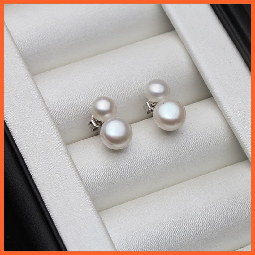 whatagift.com.au white pearl earring Silver Earrings With White Black Pearls