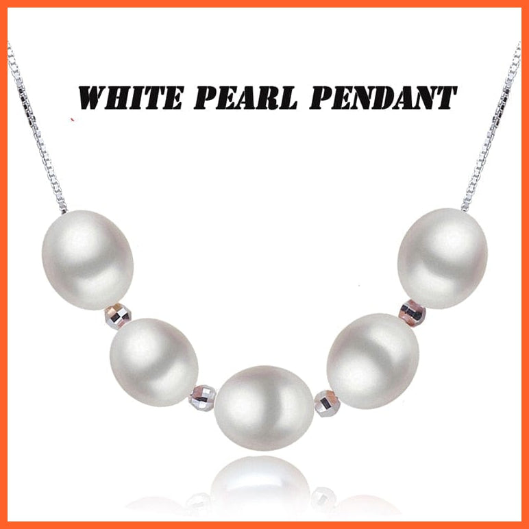 whatagift.com.au white pearl necklace Beautiful Genuine 925 Sterling Silver Colorful Natural Pearl Necklace For Women