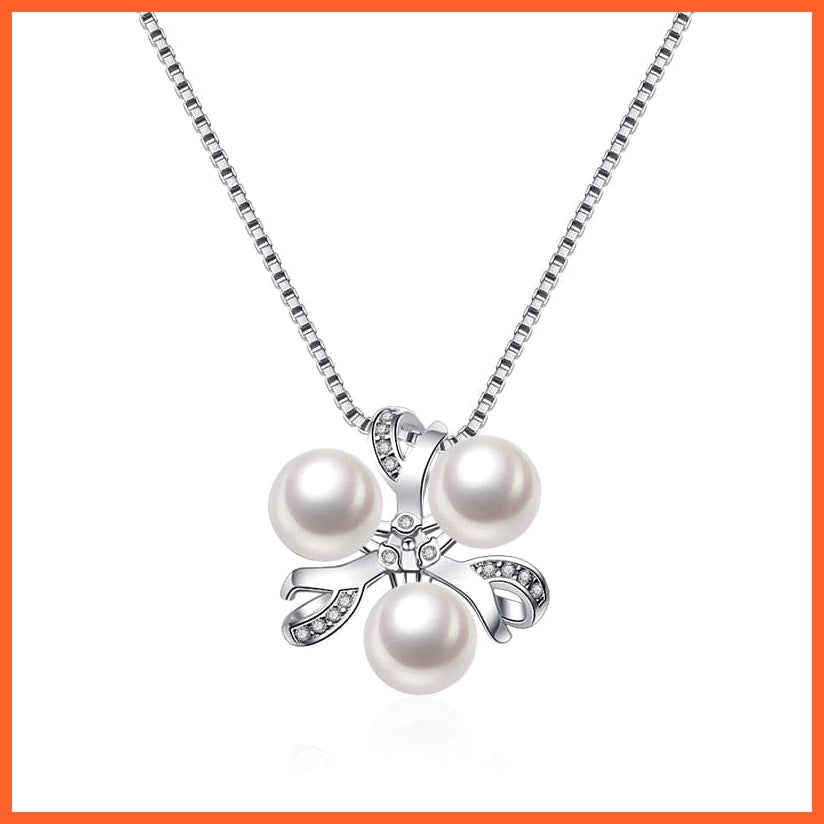 whatagift.com.au white pearl pendant Silver Pendant With Natural Freshwater Pearl for Women