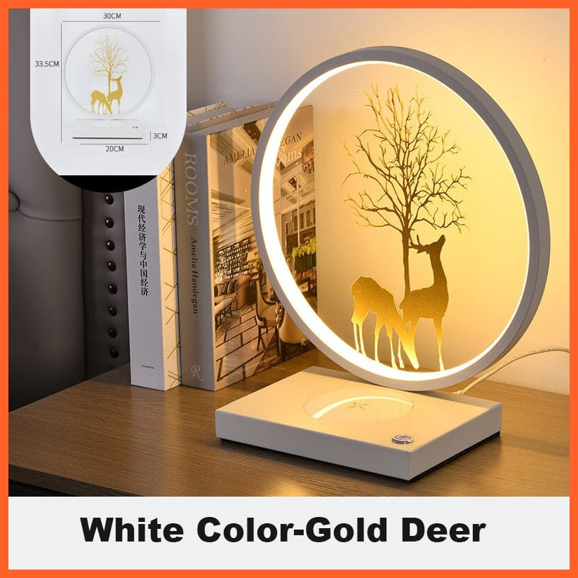 whatagift.com.au White / Wireless Charger Round Shaped Bedside Lamps | 18W Wireless Charger Led Table Lamp | Touch Dimming Night Light For Home Decor