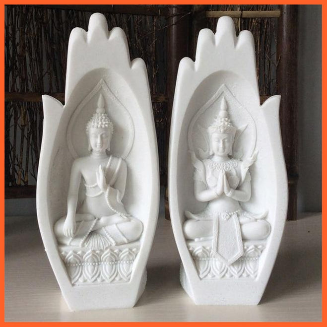 Yogi Buddha Pair Hand Sculptures | whatagift.com.au.