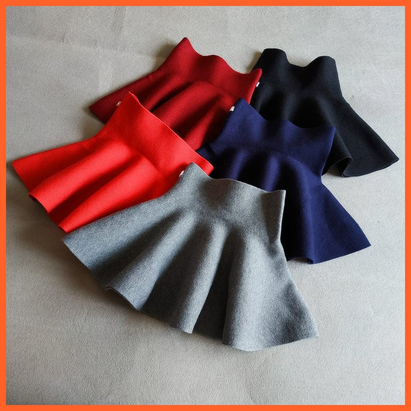 whatagift.com.au Winter Infant Baby Girls Tutu Skirt | Mini Pleated Knitted Skirts