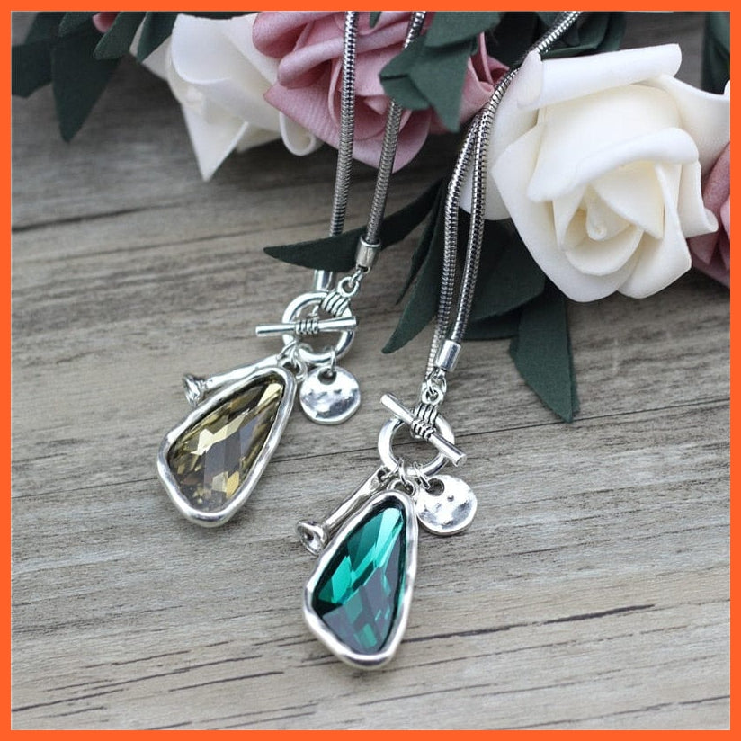 whatagift.com.au Winter Sweater Chain 90cm Length | Women Female Long Necklace Irregular Crystal Pendant Charms