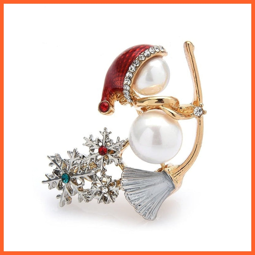 whatagift.com.au Witch On a Broom Simulated-pearl Brooches | Christmas Snowman Rhinestone Snowflake Brooches Pins