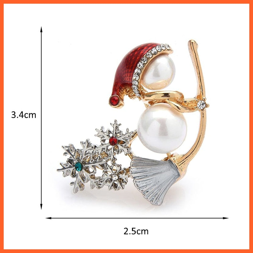whatagift.com.au Witch On a Broom Simulated-pearl Brooches | Christmas Snowman Rhinestone Snowflake Brooches Pins