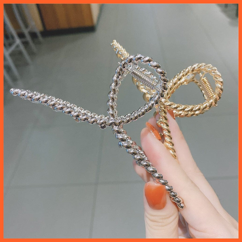 whatagift.com.au Women Geometric Hair Claw Clamps | Metal Hair Cross Hairpin | Fashion Hair Accessories