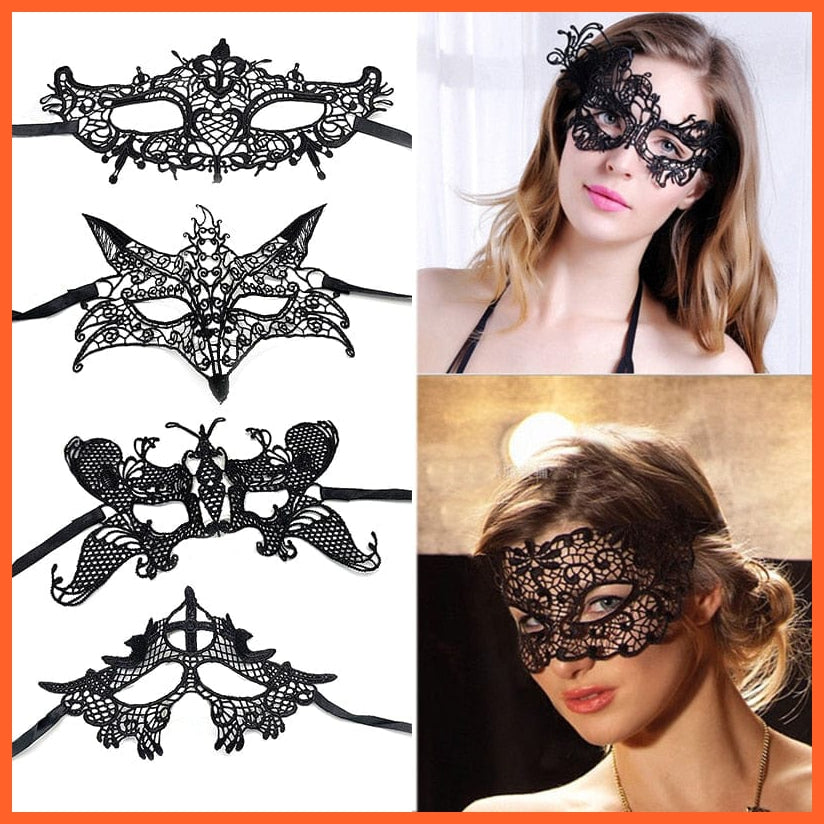 whatagift.com.au Women Hollow Lace Masquerade Face Mask | Cosplay Prom Halloween Party Masks | Eye Mask