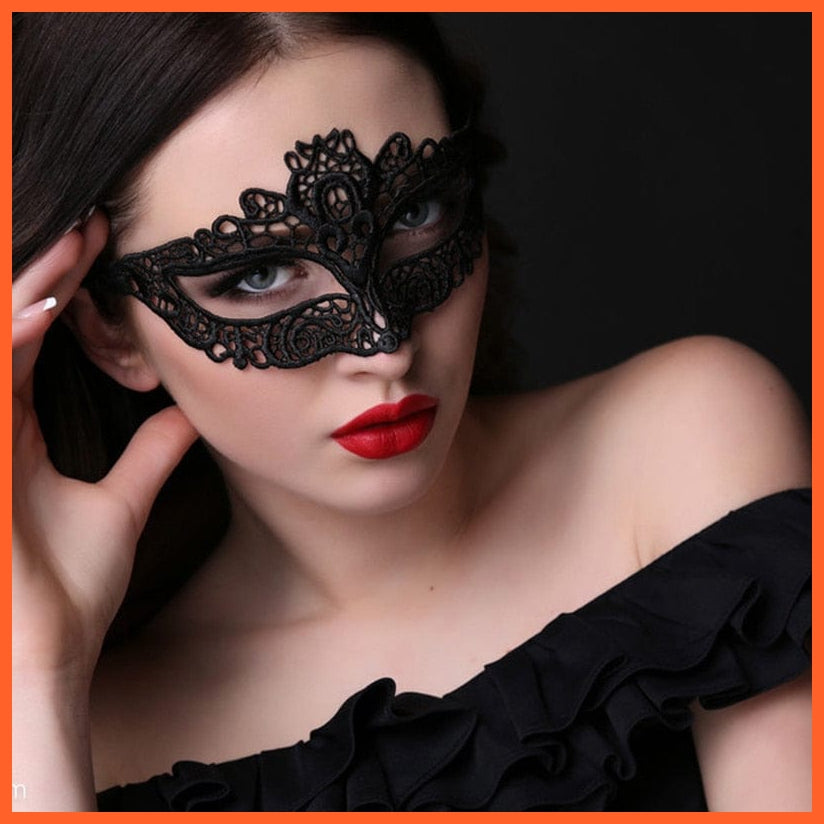 whatagift.com.au Women Hollow Lace Masquerade Face Mask | Cosplay Prom Halloween Party Masks | Eye Mask